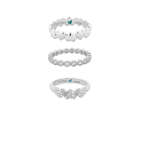 Sydney Leigh Heart Rings Set of 3