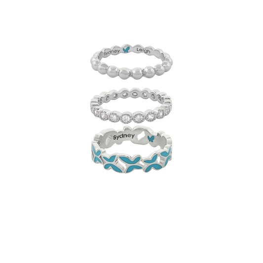 Sydney Leigh Butterfly Rings Set of 3