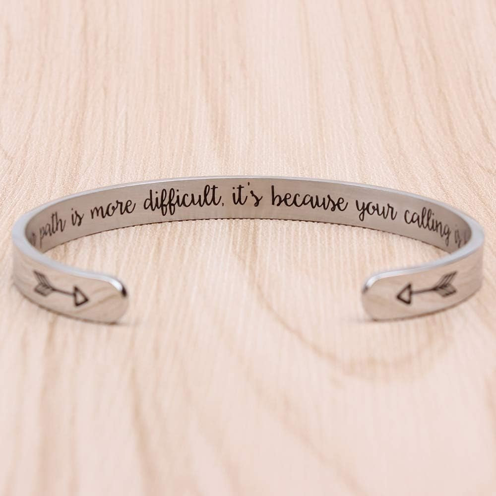 Inspirational Bracelets for Women Teen Girl Gifts Birthday Cuff Bracelet Bangle Quotes Jewelry Friend Gifts for Her Mom Gifts